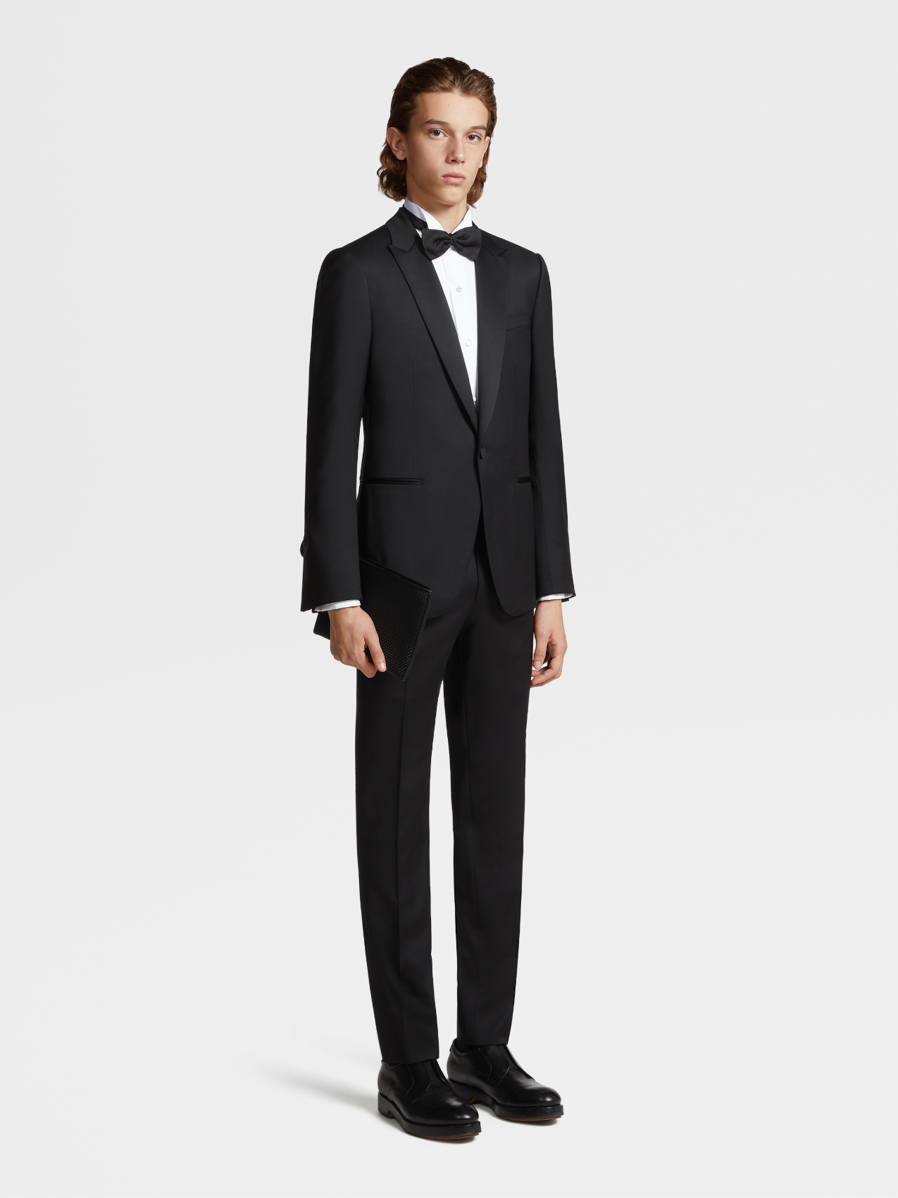 Black Wool Multiseason Fitted Evening Suit